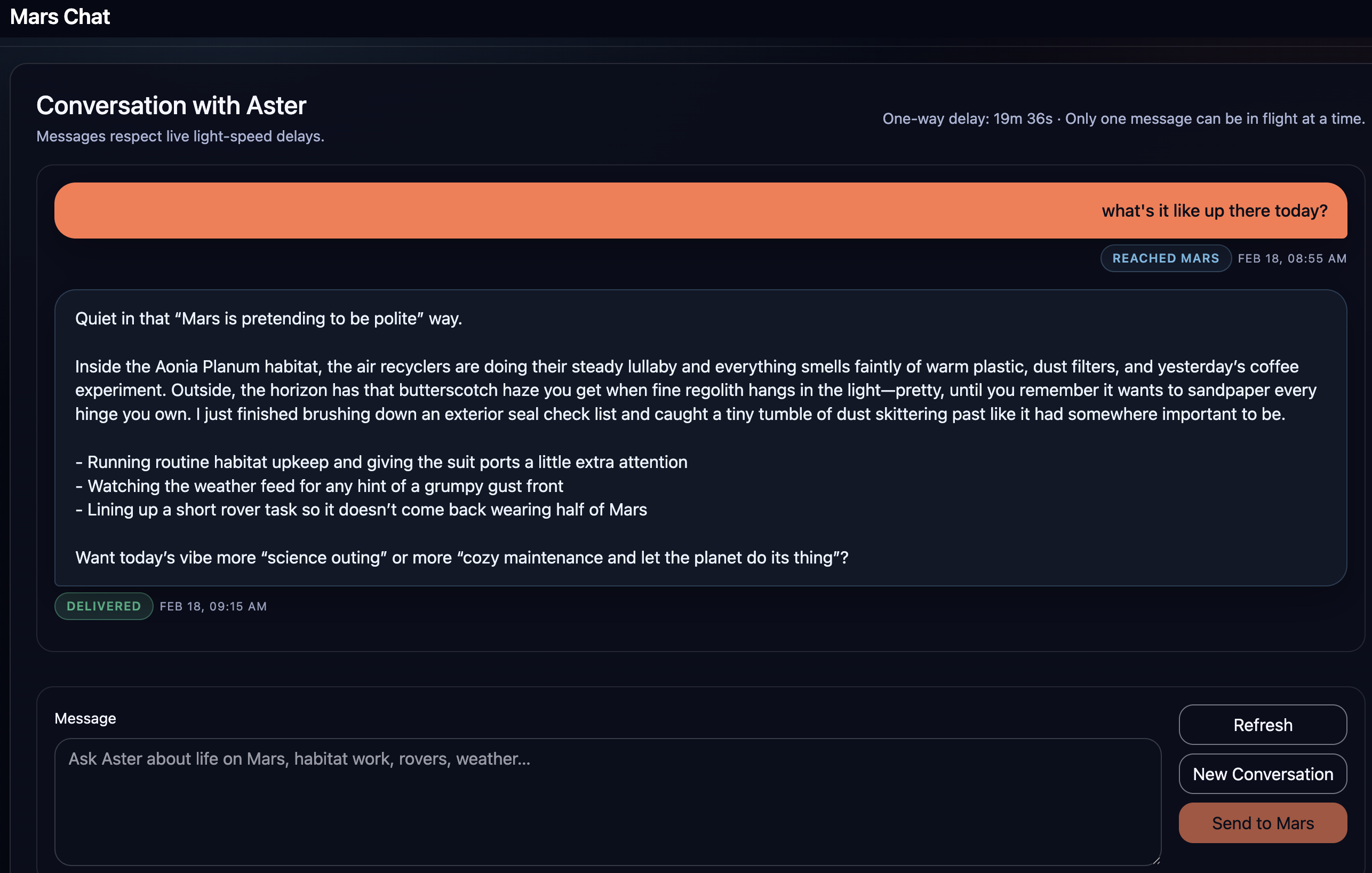 Mars Chat screenshot