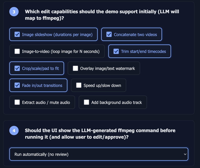 Requirements Gathering Screenshot